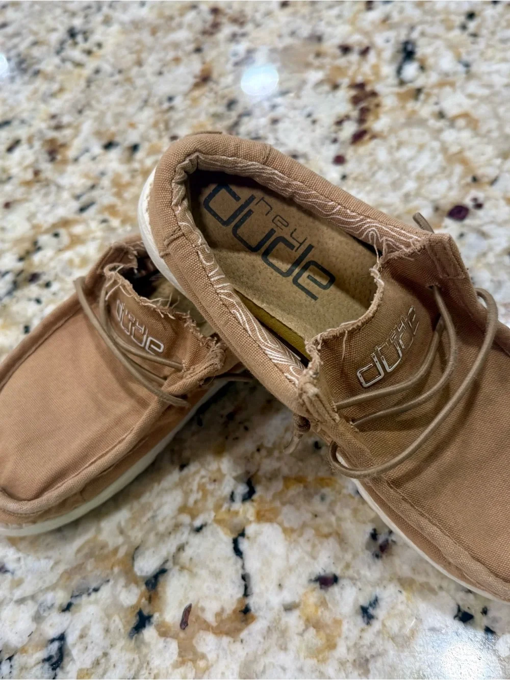 Hey Dude Kids Moccasins in Tan with White Sole
